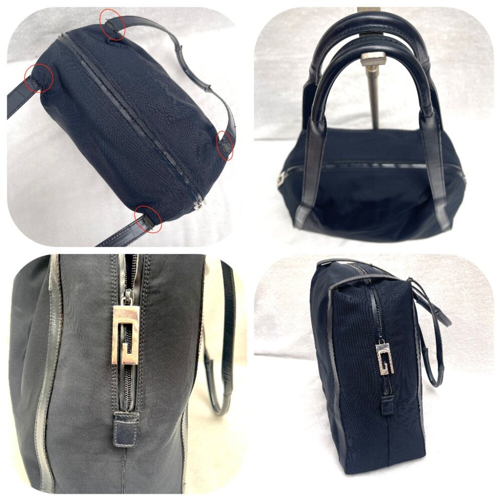 Gucci Vintage Black canvas and leather shoulder bag - Picture 8 of 11